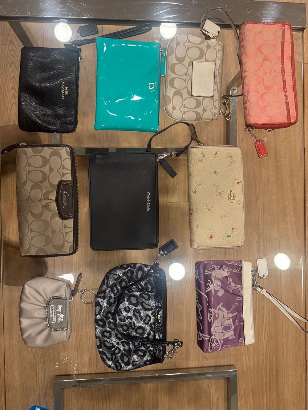 10 Coach Assorted Wristlet and Wallet Lot - Mixed Colors
